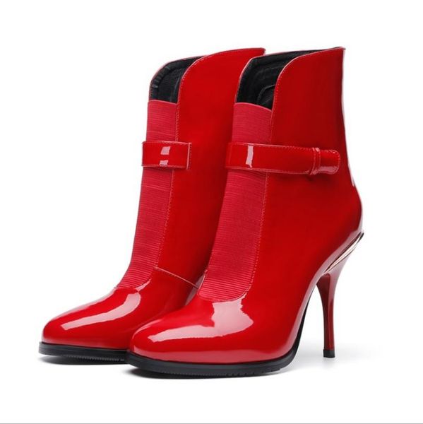 

2019 autumn new fashion leather feet shoes young women's leather boots, Black