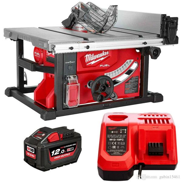 

Milwaukee m18ft 210 121b one key 210mm table aw with 1 x 12 0ah battery charger