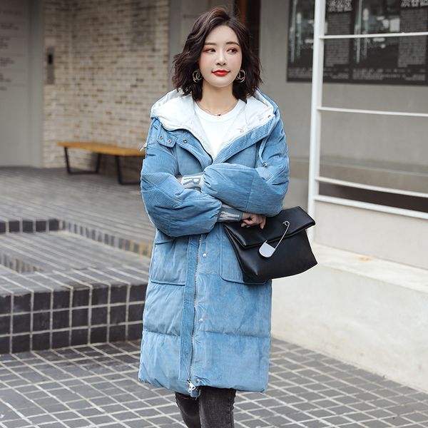 

qoerlin winter lacket women trench coat plus size poncho parkas mujer 2019 hoodies winter warm long coat cotton fashion parkas, Black