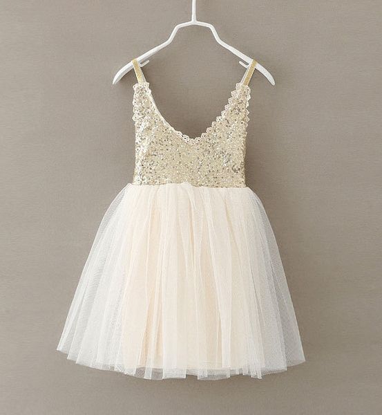 

new children baby dress gold sequined lace sling white tutu dresses for party wedding clothing size 2-6y vestido infantil, Red;yellow
