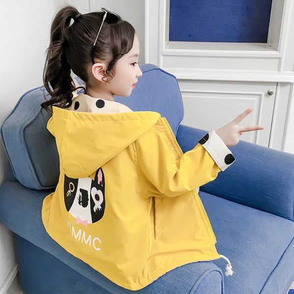 

windbreaker girls' thin coats children's jackets on both sides, Blue;gray