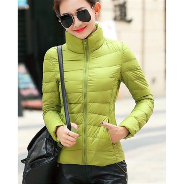 

zogaa women's parkas winter jacket coat for woman casual solid stand collar parka jackets female cotton coat slim fit outwear, Black