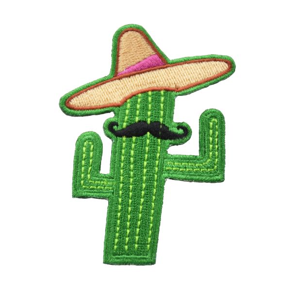 

new cartoon cowboy cactus embroidered iron on patches for clothes sew on diy custom applique ing, Black