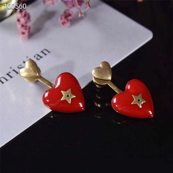 

luxury earrings s925 sterling silver stud heart shaped stud charm stud earrings for women fashion ing, Golden