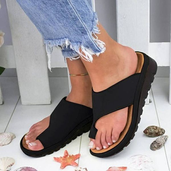 

2019 fashion new design beach sandals summer shoes womens fashion flats wedges open toe ankle beach shoes roman slippers sandals, Black