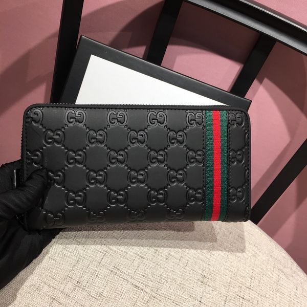 

2020 women men long holders wallet new fashion zipper leather long zipper wallet clipyunhui05, Black
