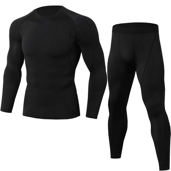 

men's long sleeve workout suit gym compression two-piece workout suit men running
