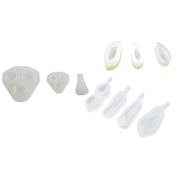 

10 шт подвеска силикона прессформы: 3 шт даймонд три пирамиды форма diy силиконовые 7 прозрачный белый пресс-формы diy, Blue;slivery