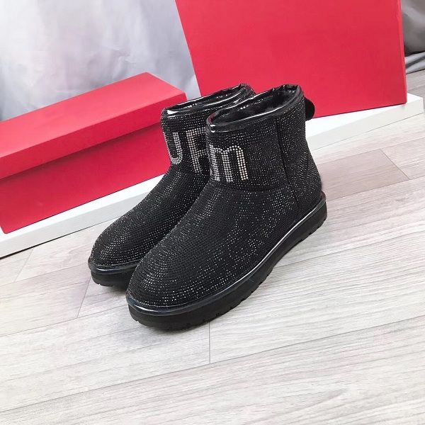 

warm sheepskin sequins boots winter australian women's fashion snow boots the most stylish women in the tube boots, Black