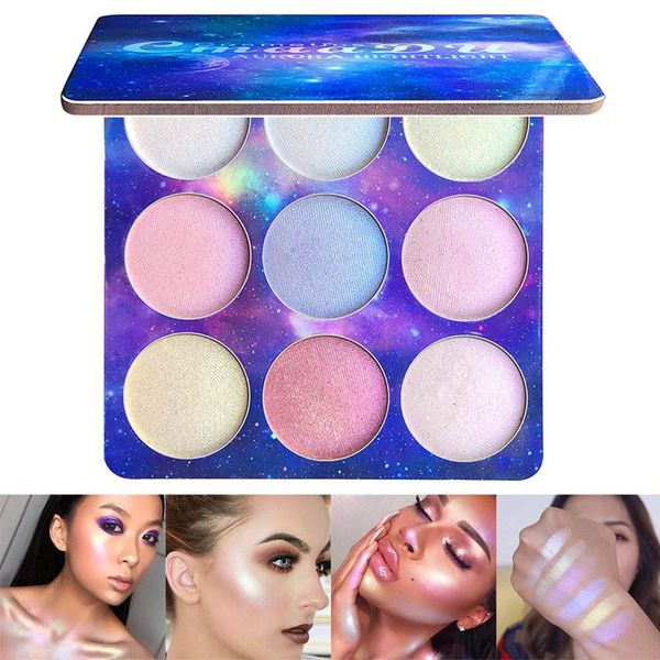 

9 colors contour face glow concealer highlight giltter eyeshadow makeup palette