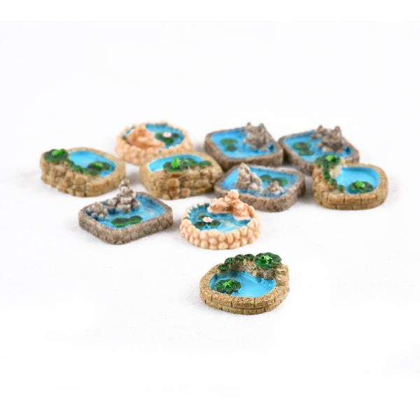 

10 pieces mini landscape swimming pool diy resin craft fairy garden miniature