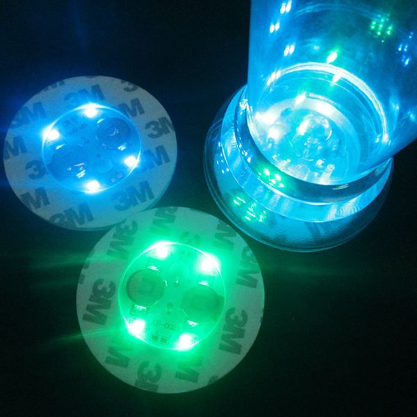 

colorful round coasters replaceable battery led light up bottle stickers fashion party cup bottom sticker popular 2 8hl bb