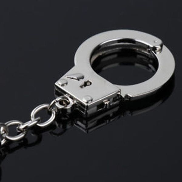 

key holder jewelry metal mini keyring handcuffs ring simulation unique silver fabala keychain