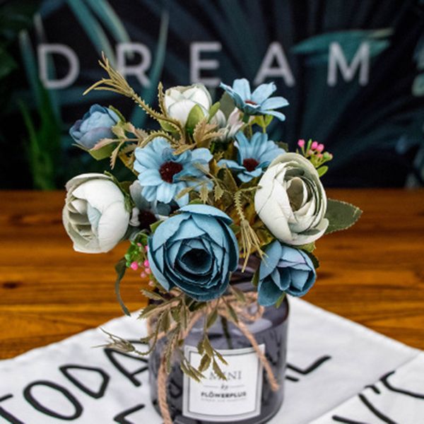

1 bunch 12 head bouquet artificial flower concise home bridal wedding decoration