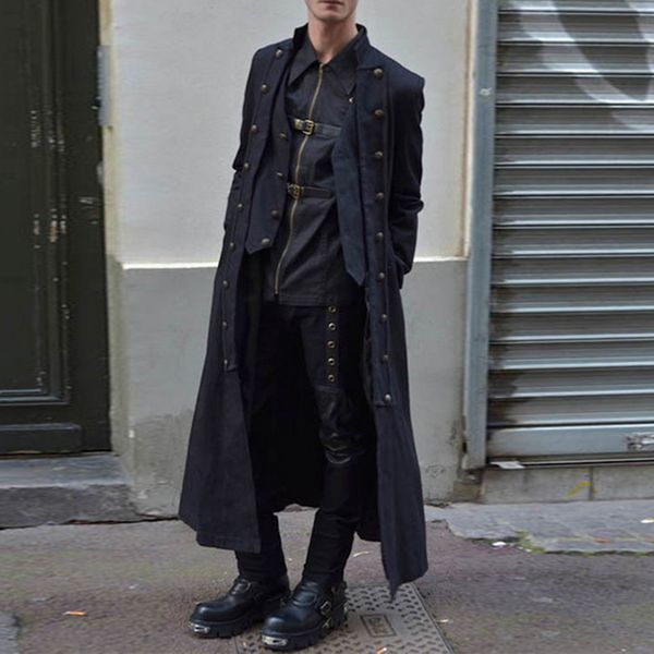 

cosplay costumes medieval halloween clothing for men tuxedo long uniform renaissance cos noble punk man's coat -xxxl, Tan;black