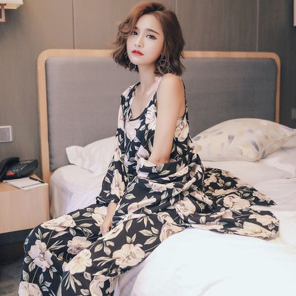 

new arrivals 2020 autumn winter pijamas set women sleep set deep short pijama women pajama sets long pant robe, Black;red