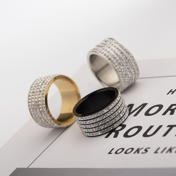

the new ring band is decorated with simple fashion ring white background 5 row drill stainless steel ring manufacturer wholesale r190068