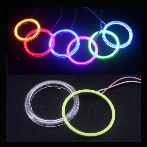 

1pair cob angel eyes halo rings 60mm 70mm 80mm 90mm 100mm 110mm 120mm eyes angel car motorcycle with lampshades 12v 24vdc