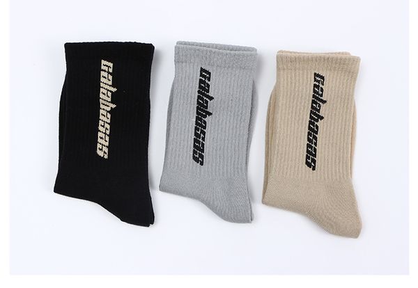 

fashion men's stock trend letter trend summer style men's women's street long socks calabasas middle tube socks, Black