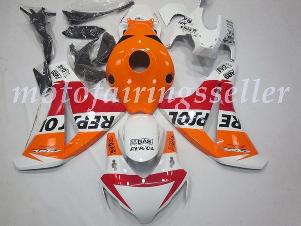 

oem quality new abs full fairings kits fit for honda cbr1000rr (2008 2009 2010 2011) cbr1000rr 08 09 10 11 bodywork set white orange red no9
