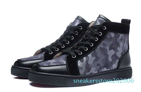 

высокое качество спайки high top red bottom pik pik шипованных кроссовки женщины мужчины роскошная flat повседневный red sole осень зима пов, Black