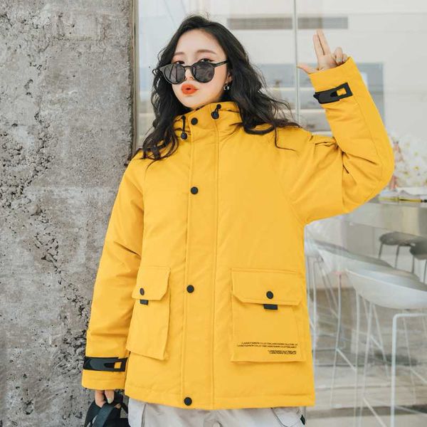 

2019 winter jacket for women hooded coat female stand collar parka casual coats with big pocket thick cotton padded, Black