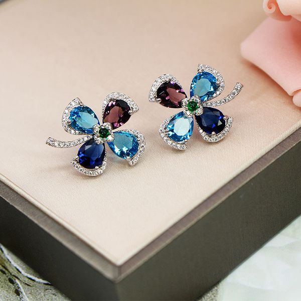 

jewelry clover earrings for women exaggerated party sparkly earrings birthday new year christmas gift, Golden