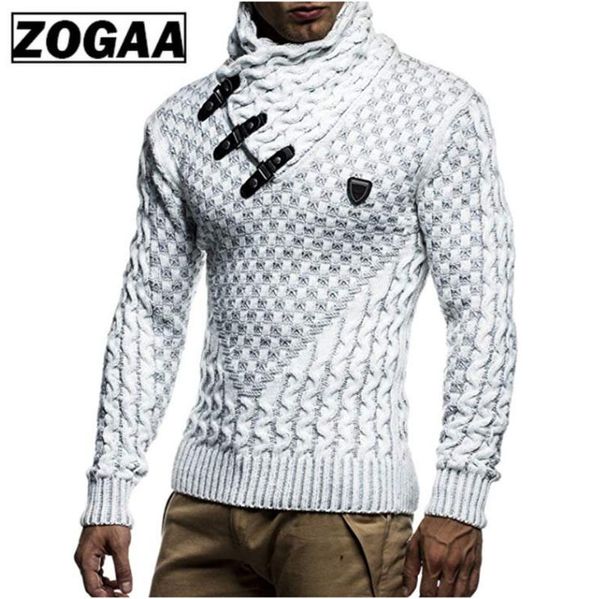 

zogaa mens sweaters 2019 warm hedging turtleneck pullover sweater man casual knitwear slim winter sweater male brand clothing, White;black