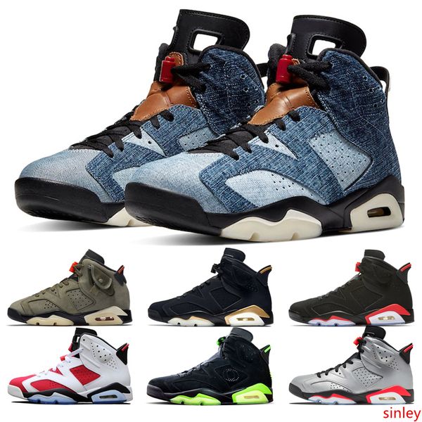 

washed denim 6 travis scotts 6s men basketball shoes black infrared bred dmp psg 3m reflective mens fashion sports sneakers us 7-13
