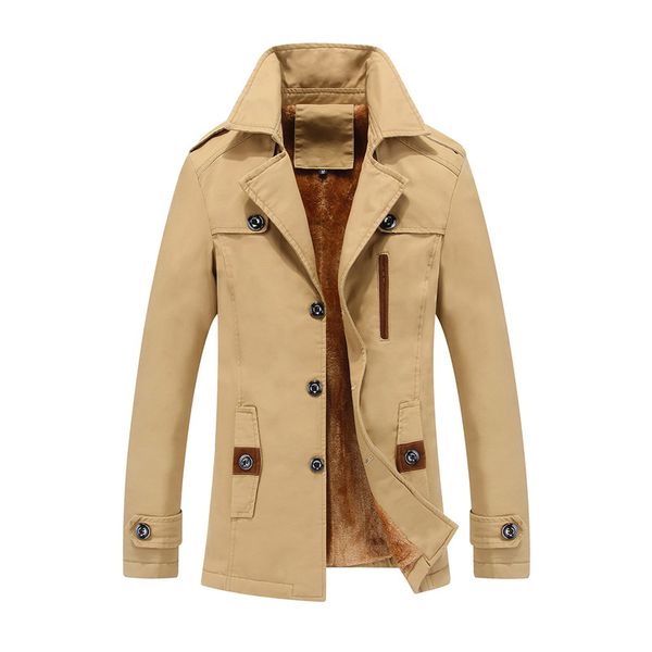 

2019 winter new single breasted trench coat men, Tan;black