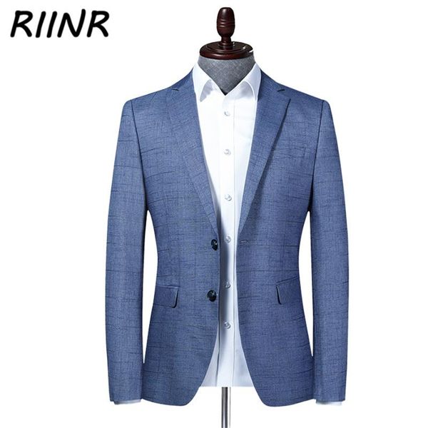 

men's suits & blazers riinr 2021 spring autumn suit fashion slim men blazer jacket male business casual clothing m-4xl, White;black