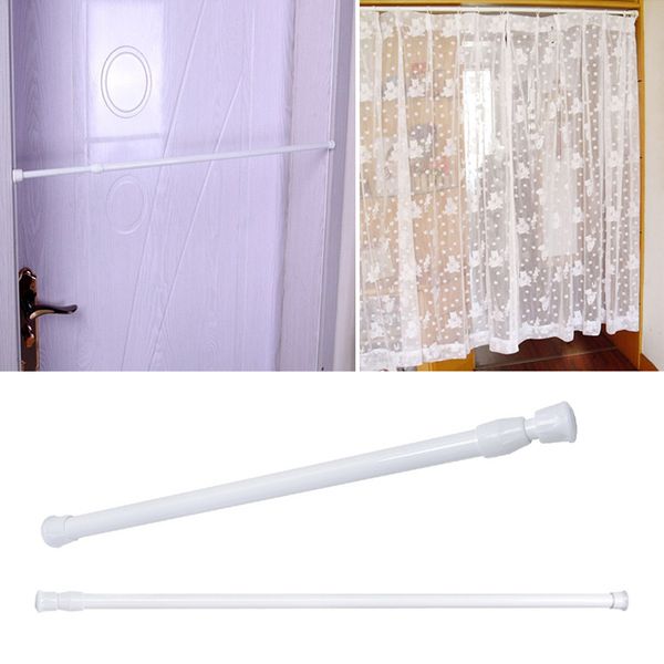 

adjustable 55-90cm round shower/wardrobe curtain hanging rods voile extendable sticks household telescopic pole loaded hanger