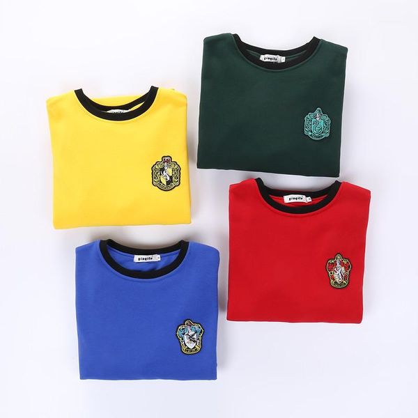 

серия шить письма вышитые свободные пары свитер мужские зимние дизайнерские гарри поттер cobranded кофты колледж полоса, Black