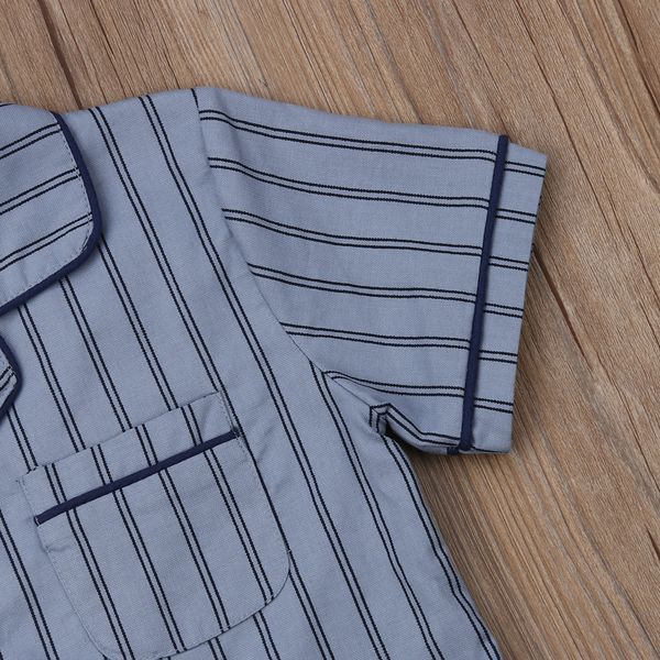 

2-7t summer boys nightwear set short sleeve stripe +shorts pant kids toddler baby boy children pjs sleepwear pyjamas, Blue;red