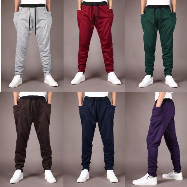

men 's jogger dance sportwear leisure harem trousers sweatpants wholesale agent men's harem pants 2018 spring and autumn new men, Black