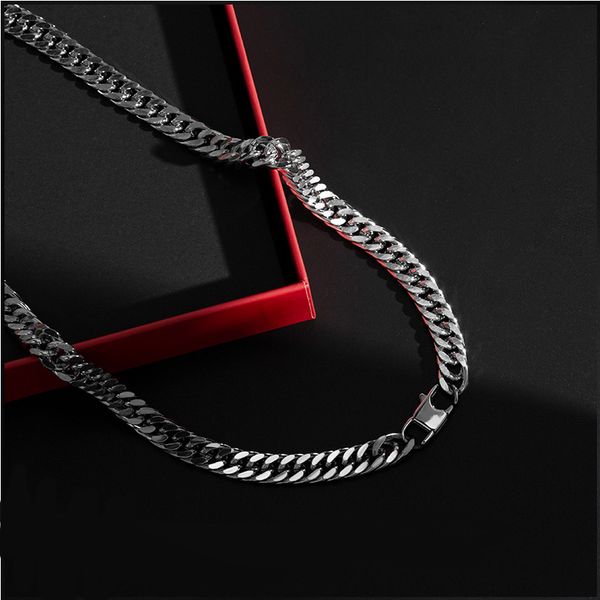 

wholesale large cuban link chain necklace mens hip hop rock silver necklace stainless steel fashion polishing steampunk