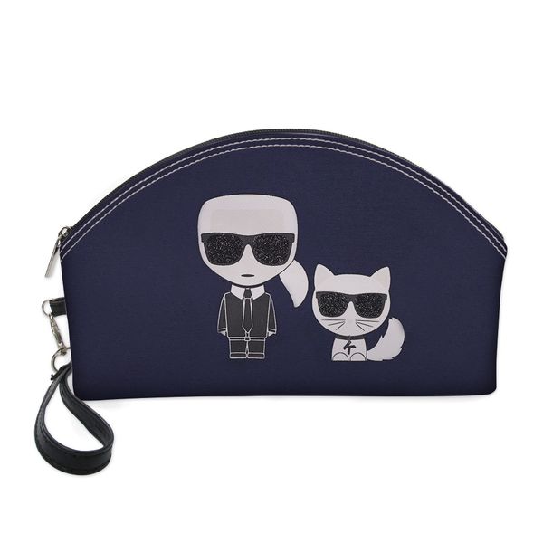 

vogue karl lagerfelds pu leather cosmetic bag 3d printing women travel make up toiletry bags makeup handbag organizer case