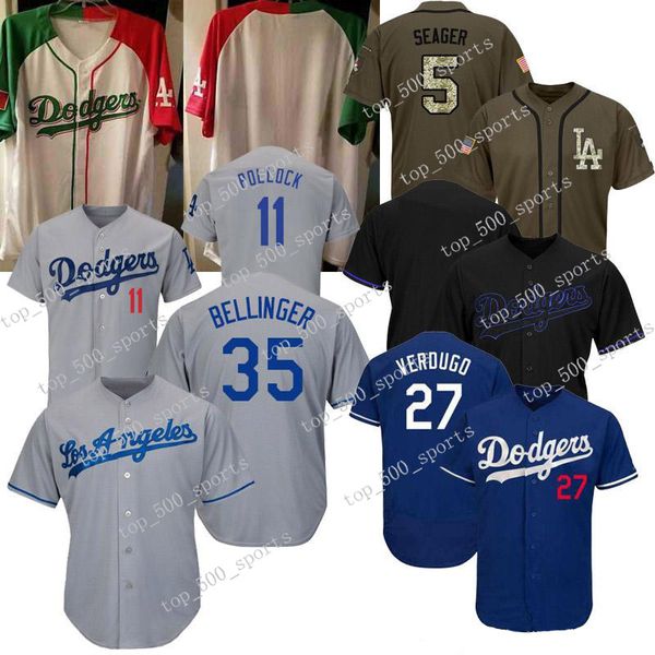 

#5 corey seager jersey los angeles a.j. pollock walker buehler cody bellinger russell martin kenley jansen justin turner baseball jerseys, Blue;black