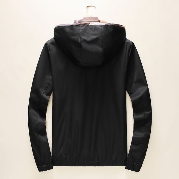 

designer jackets autumn and winter new hooded zipper cardigan jacket trend temperament fashion simple solid color coat burrbberry love_cloth, Black;brown
