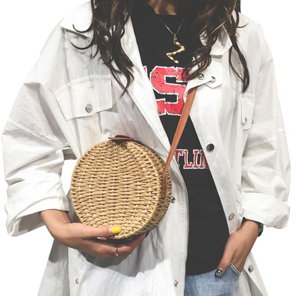 

women bags 2019 fashion summer all-match personality round shape retro shoulder bag