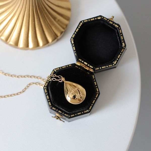 

lucky water drop shape necklace pendant clavicle chain fashion simple woman's necklace jewelry accessory gift does not fade, Silver