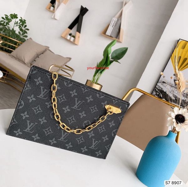 

original leather classic shoulder bags women leather tote chain clutch women handbags crossbody - 1176