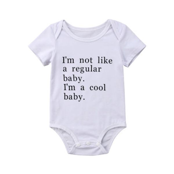

2019 brand new infant newborn baby girl boy cotton bodysuit short sleeve outfits letter cool baby white short sleeve clothes, Blue
