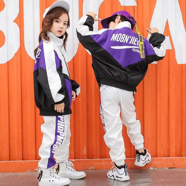 

kids ballroom jacket shirt jogger pants dancing outfits girls boys competitions modern jazz hip hop dance wear clothing clothes, Black;red