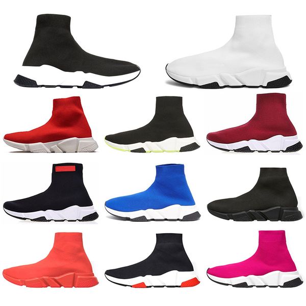 

luxury designer casual sock shoes speed trainer black white red blue triple black fashion brand socks boots sports sneaker