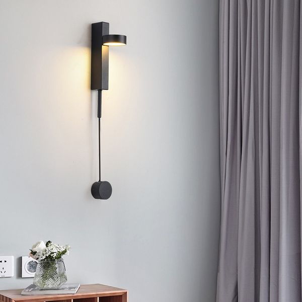 

led head of a bed wall lamp nordic creative design simple over the road long pole can rotate adjustable light room bedroom lamp