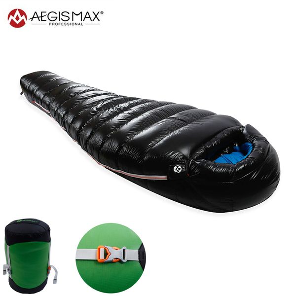 

aegismax g series winter/spring/autumn down sleeping bags for backpacking ultralight mummy down bag with compression sack