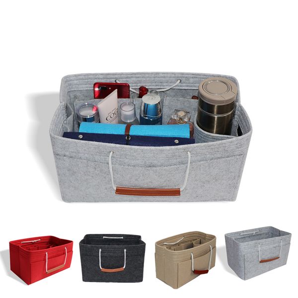 

multifunctional durable felt storage bag cosmetic bag red grery black khaki