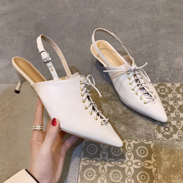 

sandals straps 2020 women's shallow mouth shoes closed toe suit female beige mary jane high heels lace up sandals sale buckle, Black