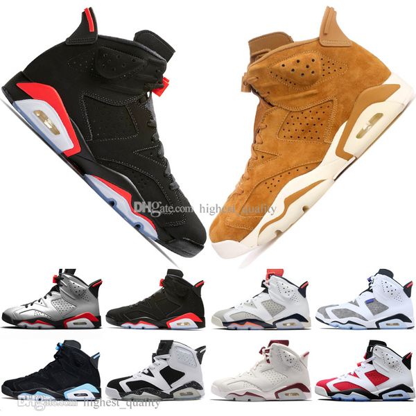 

brand new 2019 bred vi 6 6s mens basketball shoes infrared 23 3m reflective tinker slam dunk cny wheat men sports sneakers designer trainers
